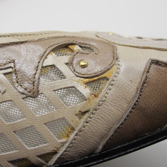 Magaret Jerrold brown and bone cut-work leather heels - 8.5N - Picture 11 of 15